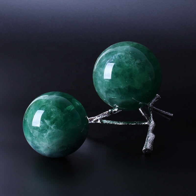 Natural green fluorite crystal ball crystal ball decoration
