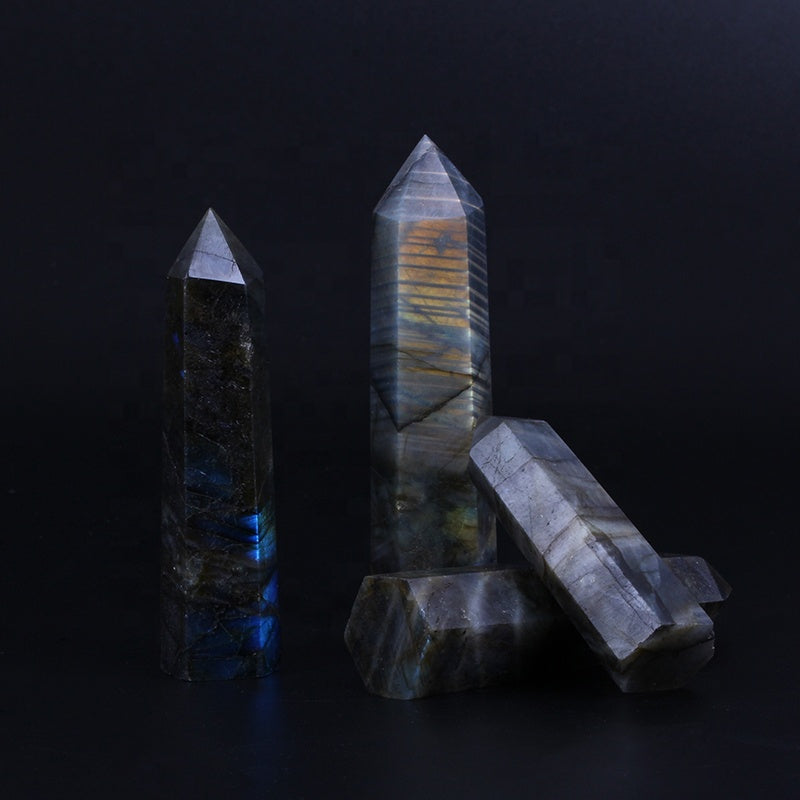 Blue Sparkler Labrad Rock Cads Point Quartz Crystal Technology Tower