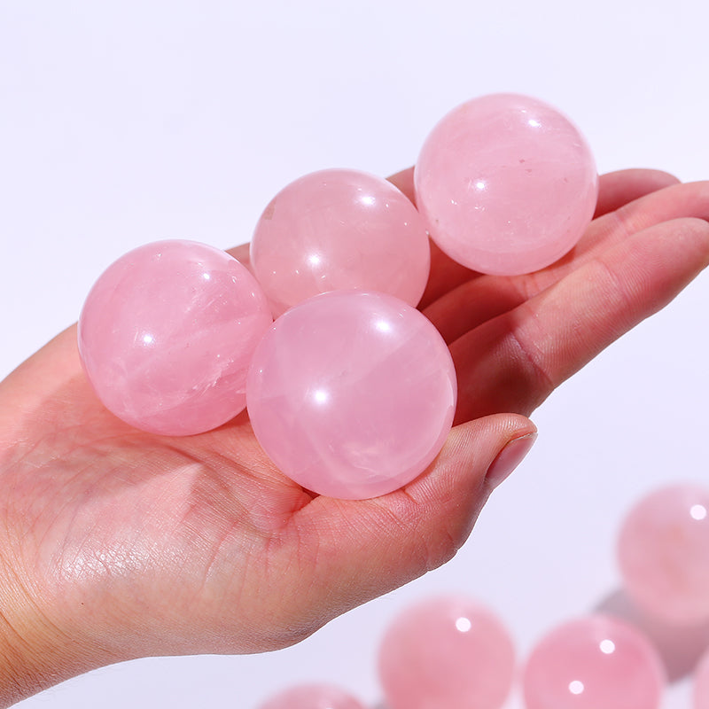 Quality natural rose quartz globules