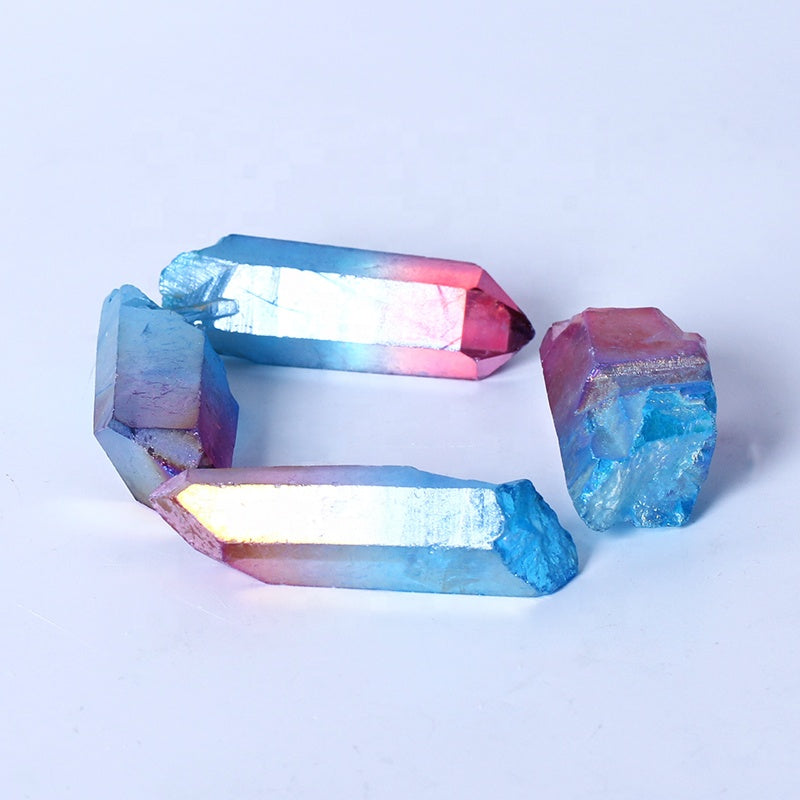 Natural High Quality Colorful Aura Quartz Point Crystal Electroplating Crystal Point with Rainbow