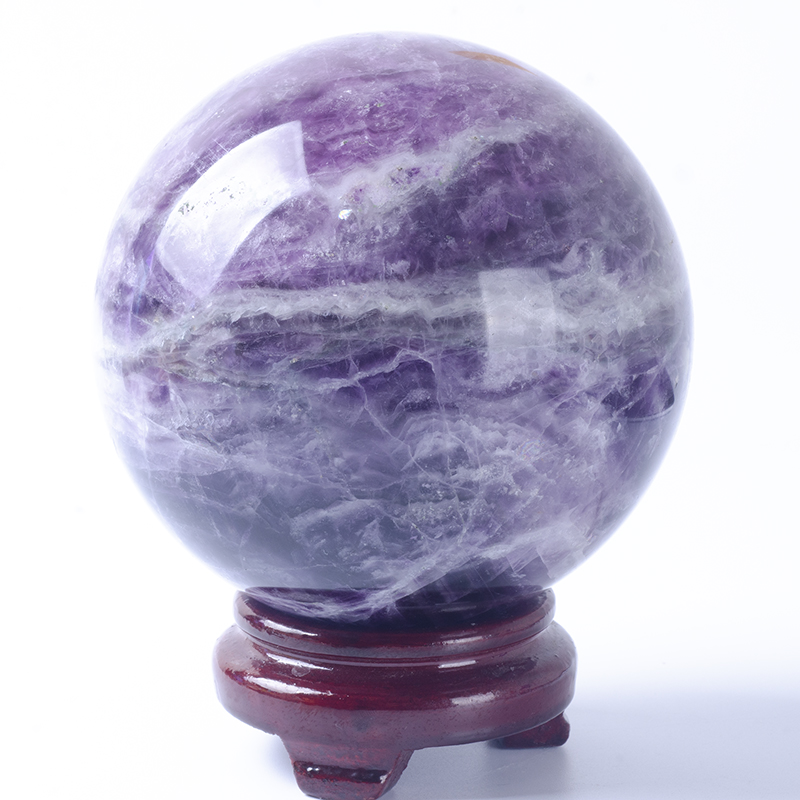 Natural purple fluorite spherical crystals