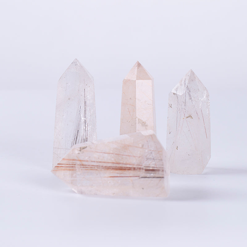 Wholesale Natural Gold Rutilated Quartz Reiki Crystal Wand points for Gift