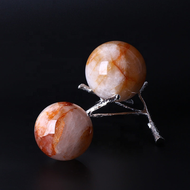 Beautiful Natural Healing Glue Flower Crystal Ball Crystal Sphere For Decoration