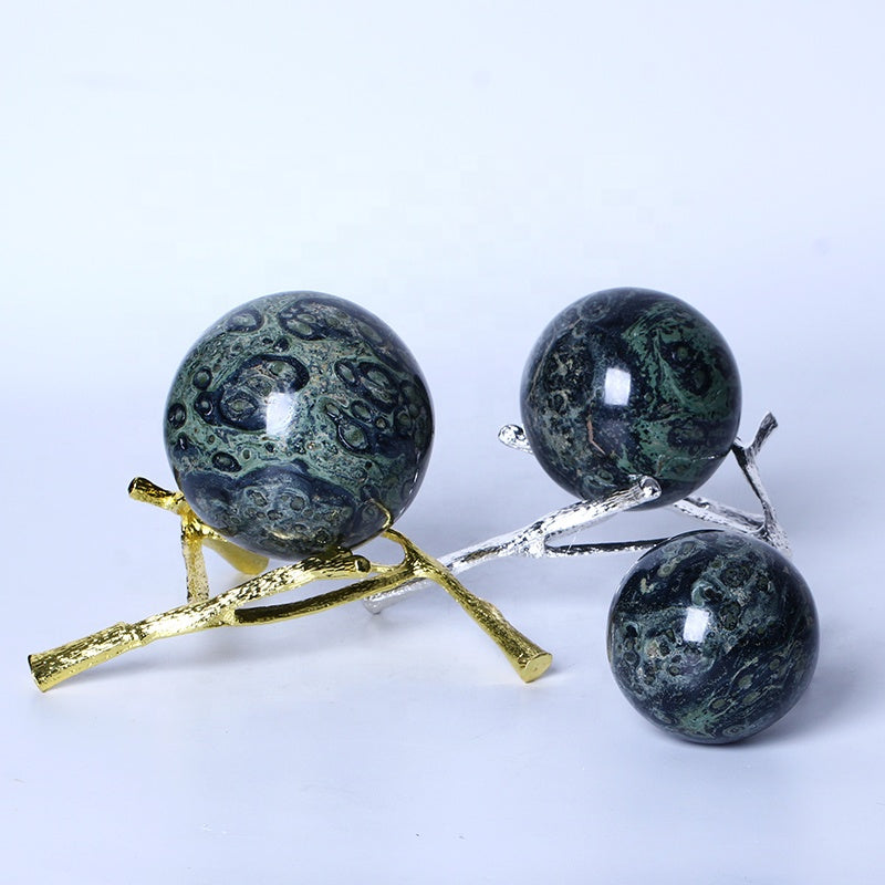 Natural Healing Crystal Kambaba Jasper Ball Rock Quartz Sphere For Decoration