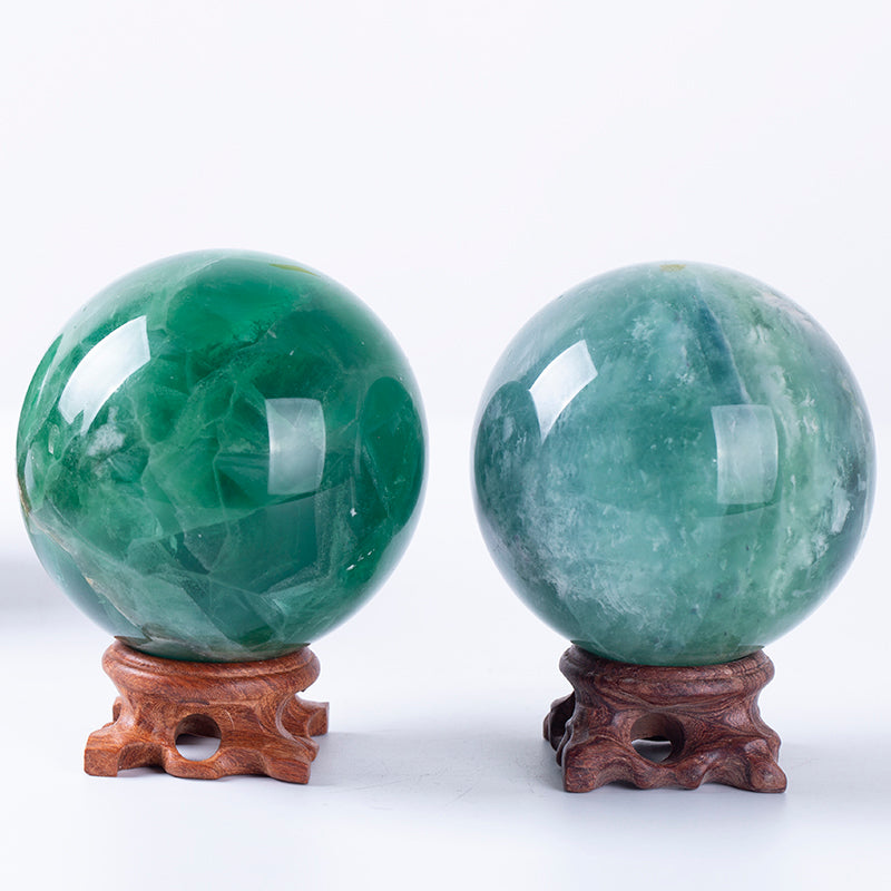 Green fluorite crystal ball, for Feng Shui