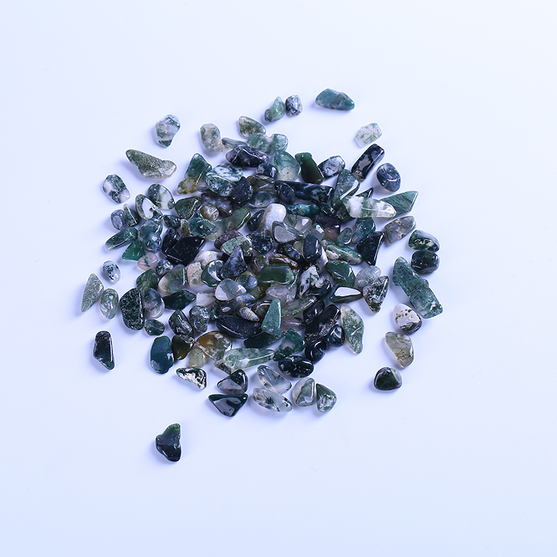 Natural gem moss agate crystal healing stone