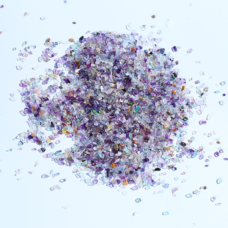 High quality natural rainbow fluorite gravel crystals