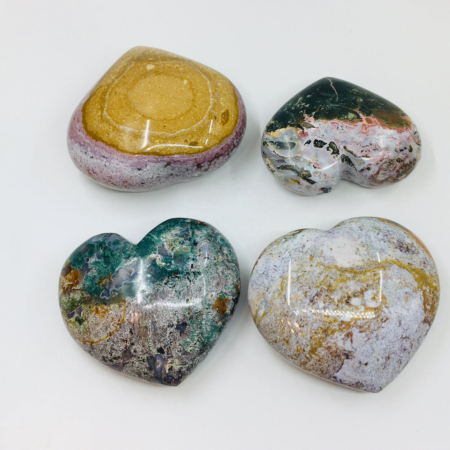Piedras en forma de corazón curativas de cristal con corazones de amor de jaspe Natural tallado a mano para decoración