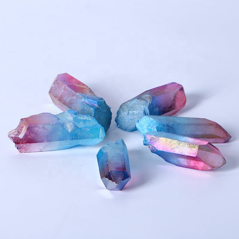 Natural High Quality Colorful Aura Quartz Point Crystal Electroplating Crystal Point with Rainbow