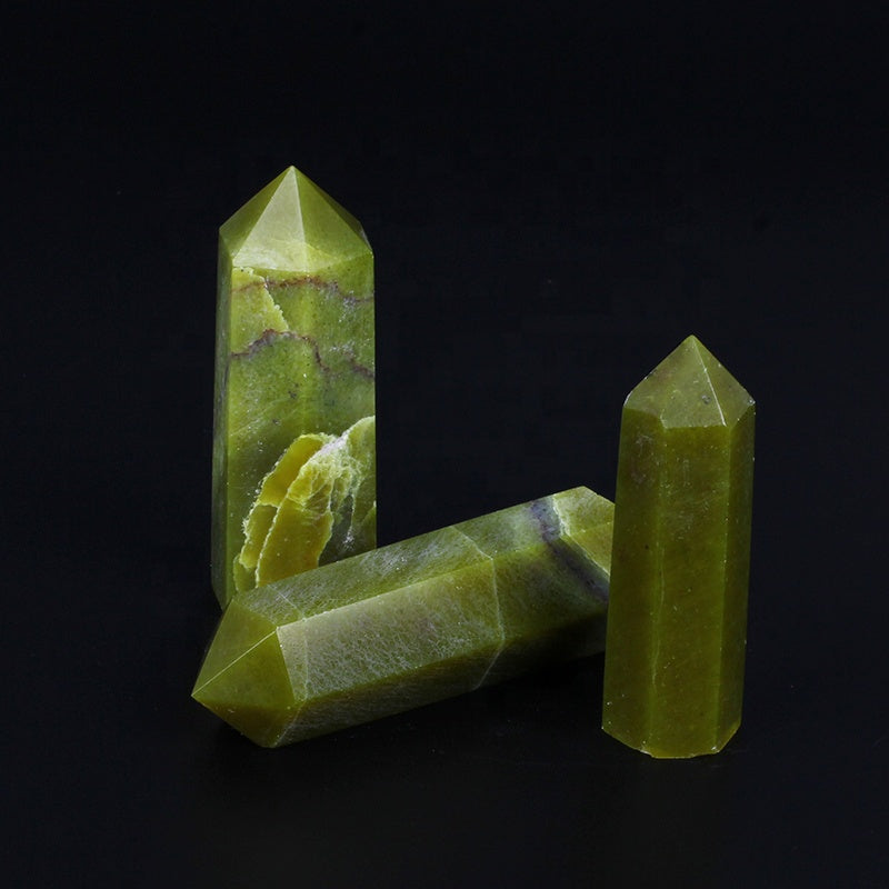 natural crystal wand yellow aventurine wand point quartz crystal tower for healing