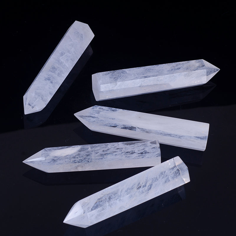 Derritiendo hermoso cristal blanco piedra de fundición varita de cristal