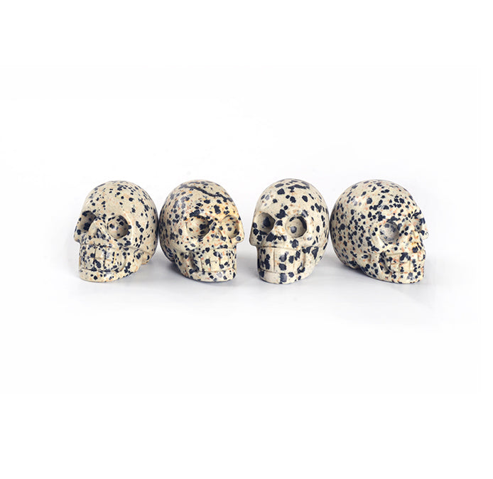 2-inch skull sculpture Dalmatia jade gemstone