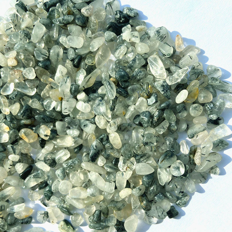 Black hair quartz rolling oil crystal gravel