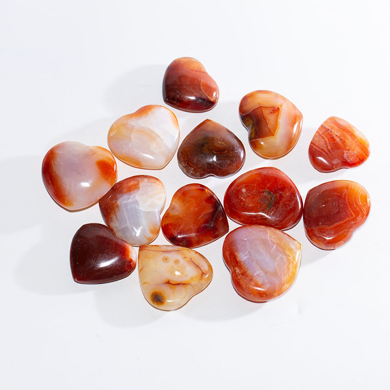 Red agate crystal heart