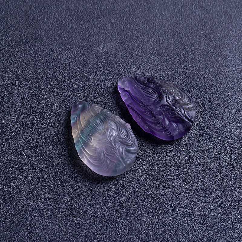 Wholesale Natural Fluorite Crystal Carving Rainbow Fluorite Fox Crystal Pendant for Gift