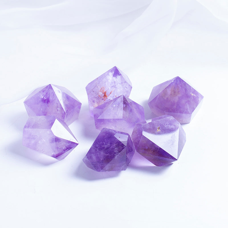Purple crystal rock crystal prism