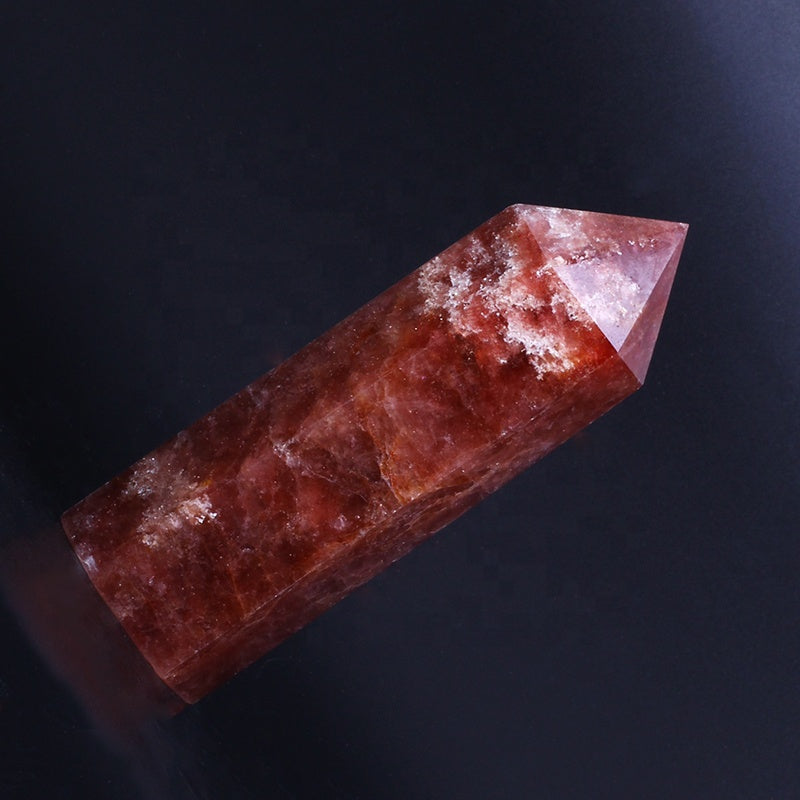 natural crystal wand strawberry crystal wand point quartz crystal tower for healing