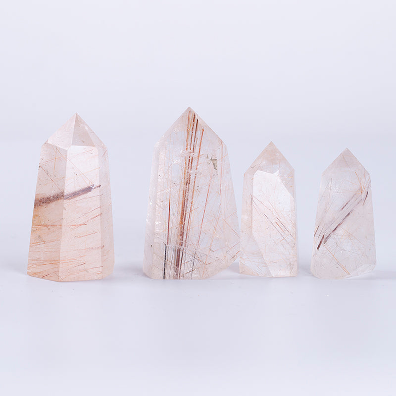 Wholesale Natural Gold Rutilated Quartz Reiki Crystal Wand points for Gift