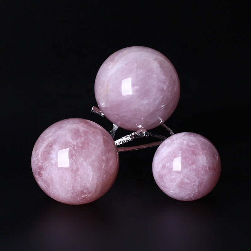 Pink rose quartz crystal ball crystal spherical decoration