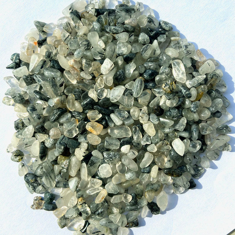 Black hair quartz rolling oil crystal gravel