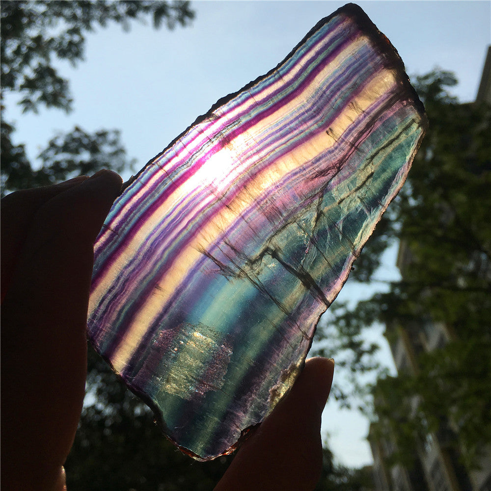 220G Natural multicolor fluorite crystal original stone specimens