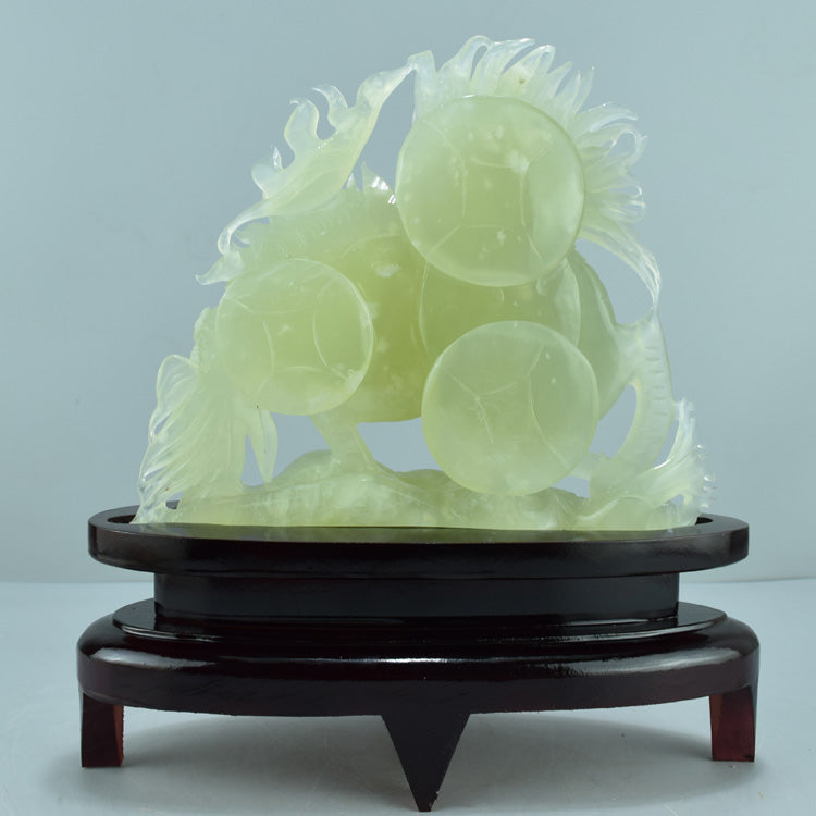 Oriental Xiuyu Qilin jewelry ornament Liaoning Xiuyan Jade natural carving jewelry original stone home feng shui jade