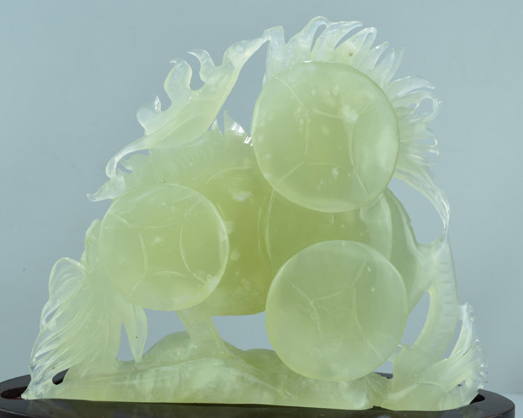 Oriental Xiuyu Qilin jewelry ornament Liaoning Xiuyan Jade natural carving jewelry original stone home feng shui jade