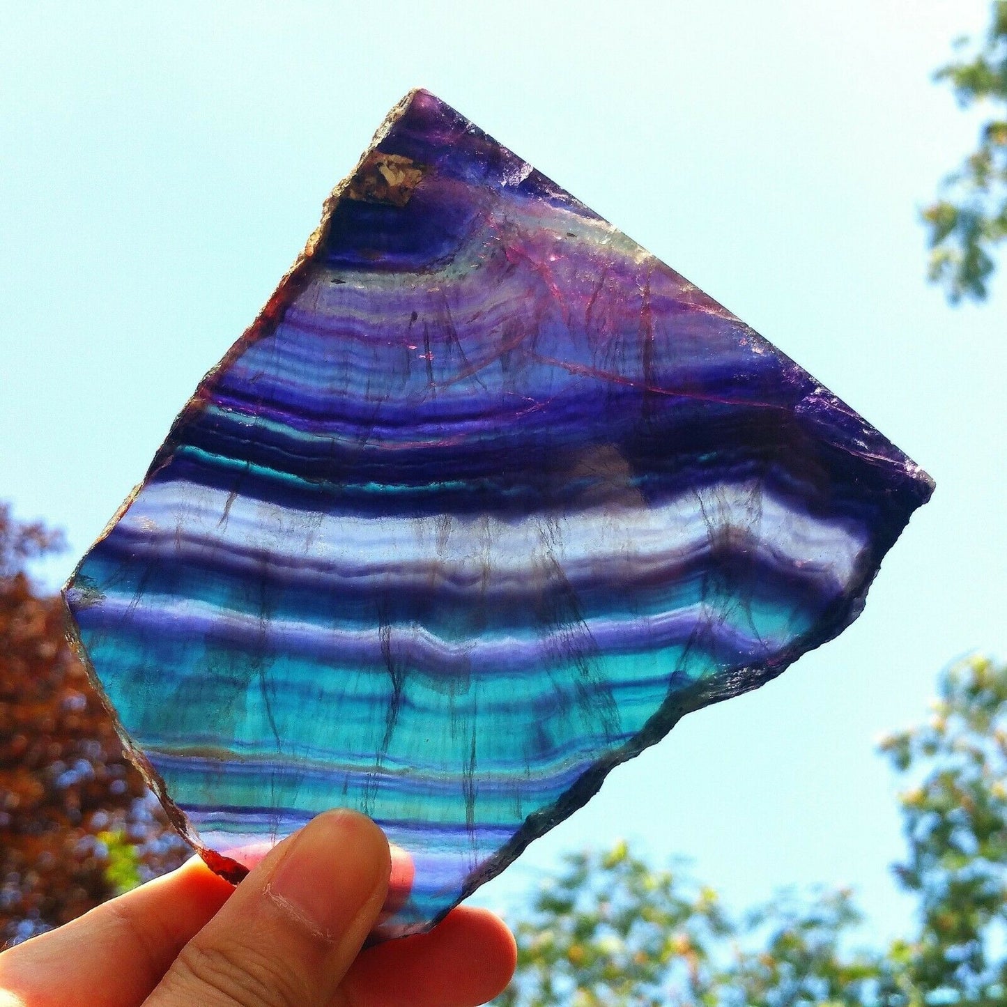 285G Natural multicolor fluorite crystal original stone specimens