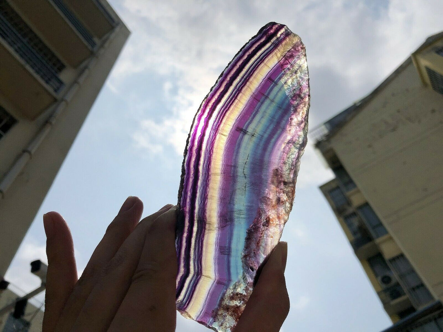 290G Natural multicolor fluorite crystal original stone specimens