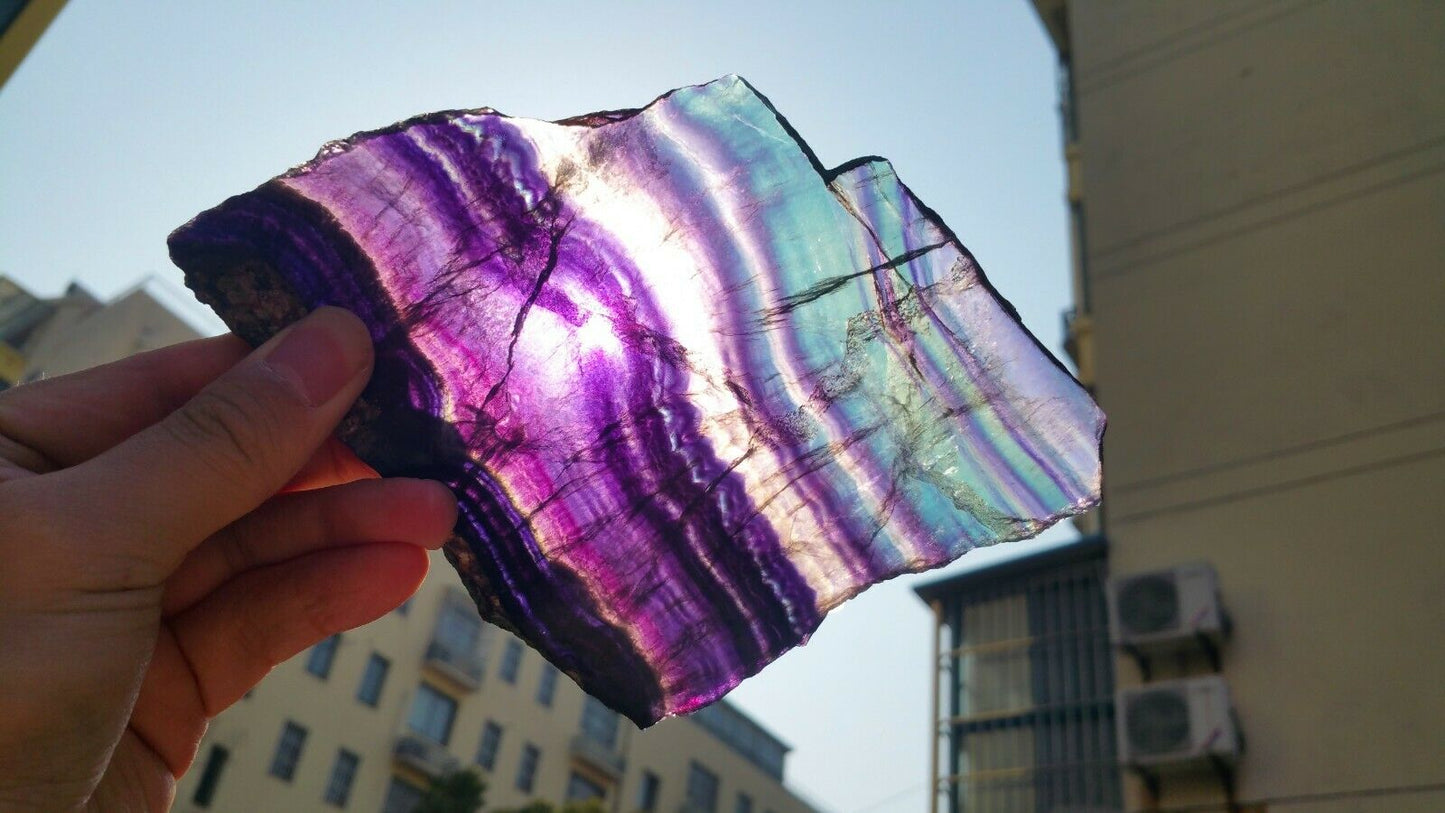 247G Natural multicolor fluorite crystal original stone specimens