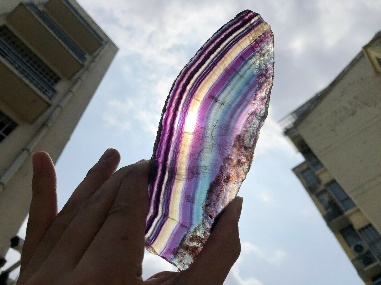 290G Natural multicolor fluorite crystal original stone specimens
