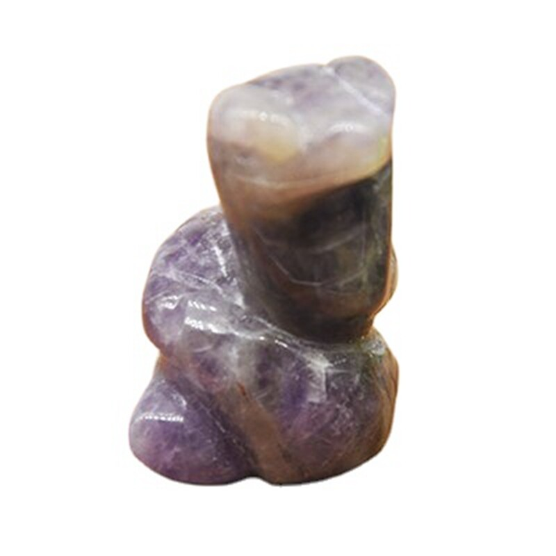 Natural Quartz Crystal Carved Snake Viper Healing Stone Cobra Animal Decor Reiki