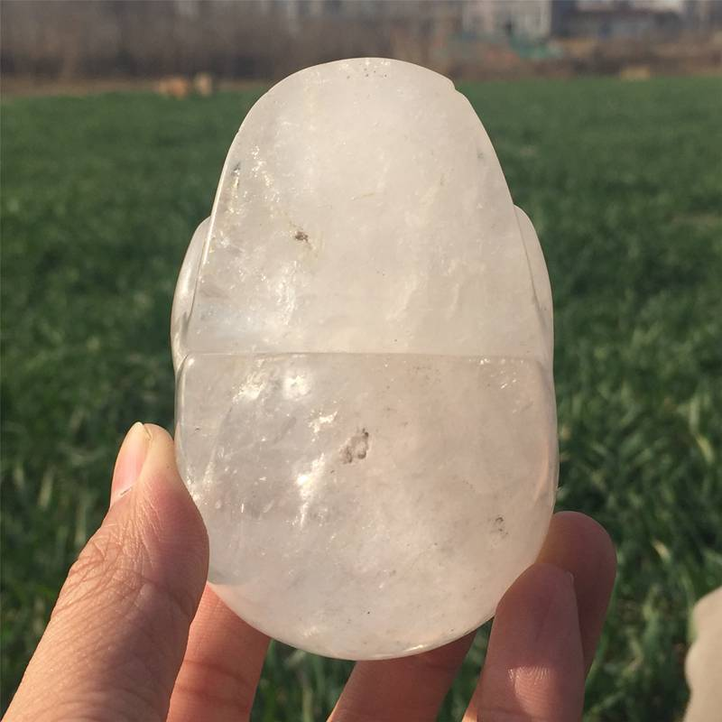 0.46kg Natural clear quartz skull carved Quartz Crystal skull Healing