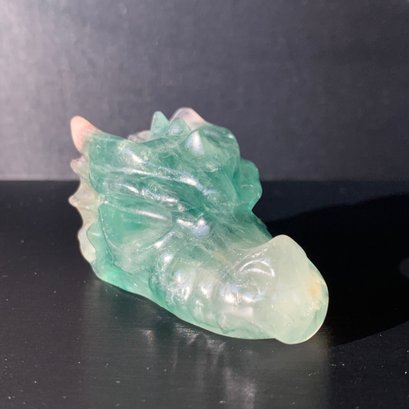 Natural Fluorite Faucet Carving,Reiki Quartz Crystal Skull Decoration 1 Pieces