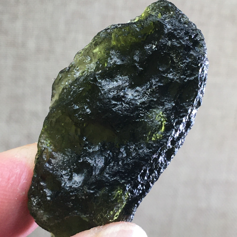 64.2Ct MOLDAVITE From Czech Republic From Meteorite Impact With Chips