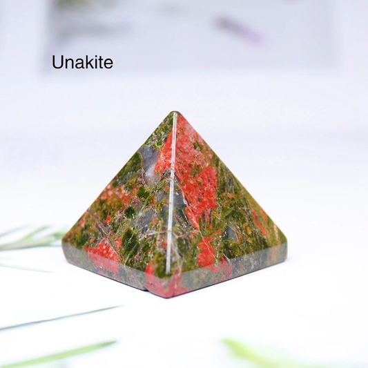 Natural Unakite Epidote Quartz Crystal Energy Tower Healing Mineral Pyramid Gift