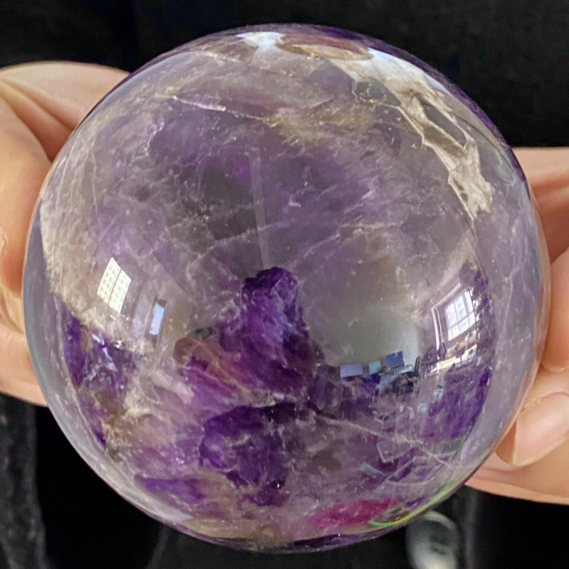 1.73LB Rare High Quality Purple  Amethyst Quartz Crystal Sphere Healing Bal