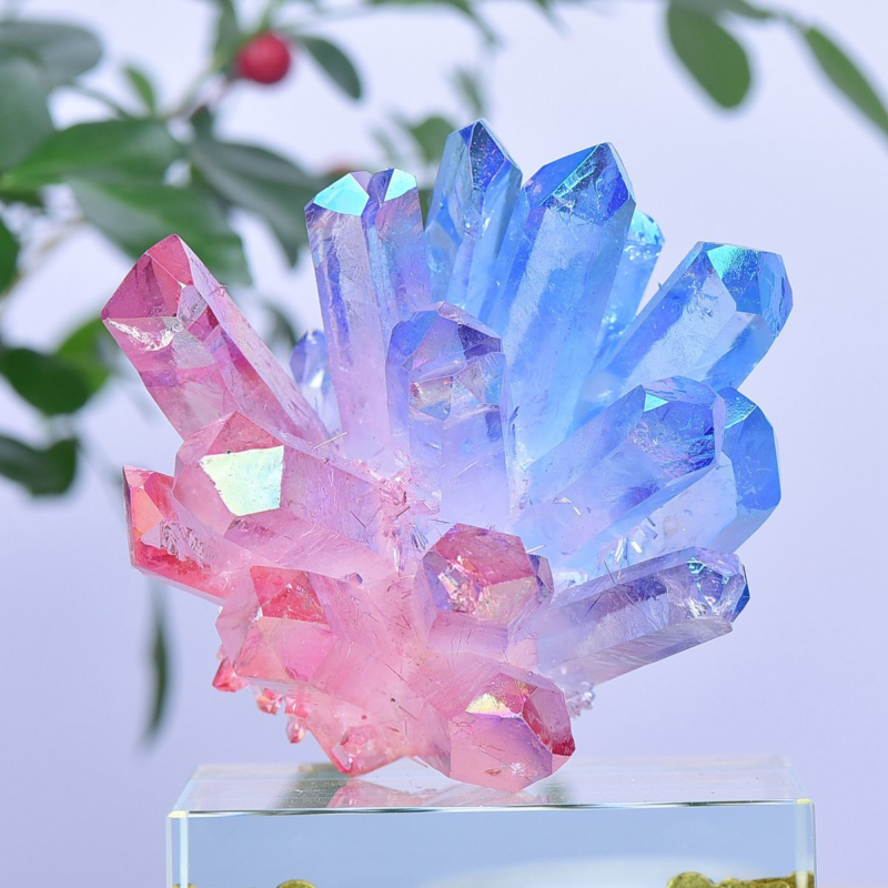 0.84LB Electroplated Color Crystal Cluster Crystal Mineral Reiki Healing