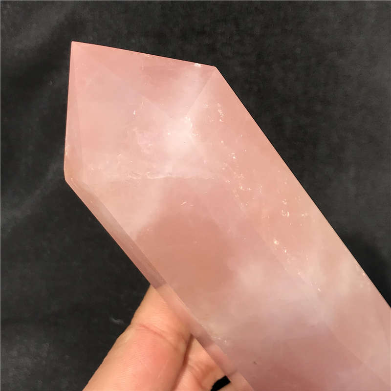 670g Natural Rose quartz obelisk quartz cystal wand point gem healing