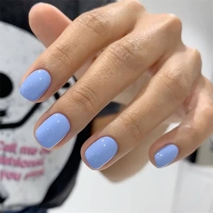 24 Press On False Nails Sticky Tabs Reusable Mid Length Square Tips FULL COLOUR