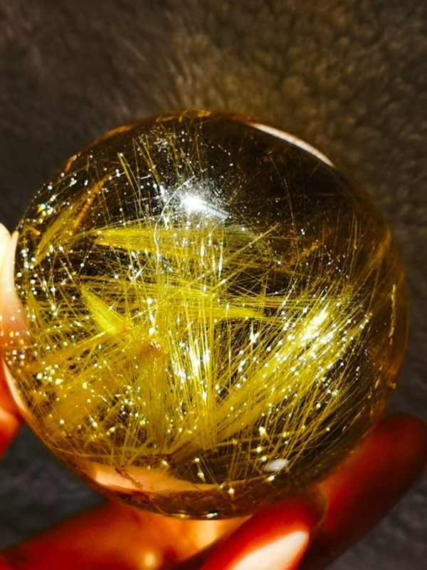 Museum Collection Tibetan High Altitude Gold Rutilated Ball Sphere Orb Gem 2.4&apos;