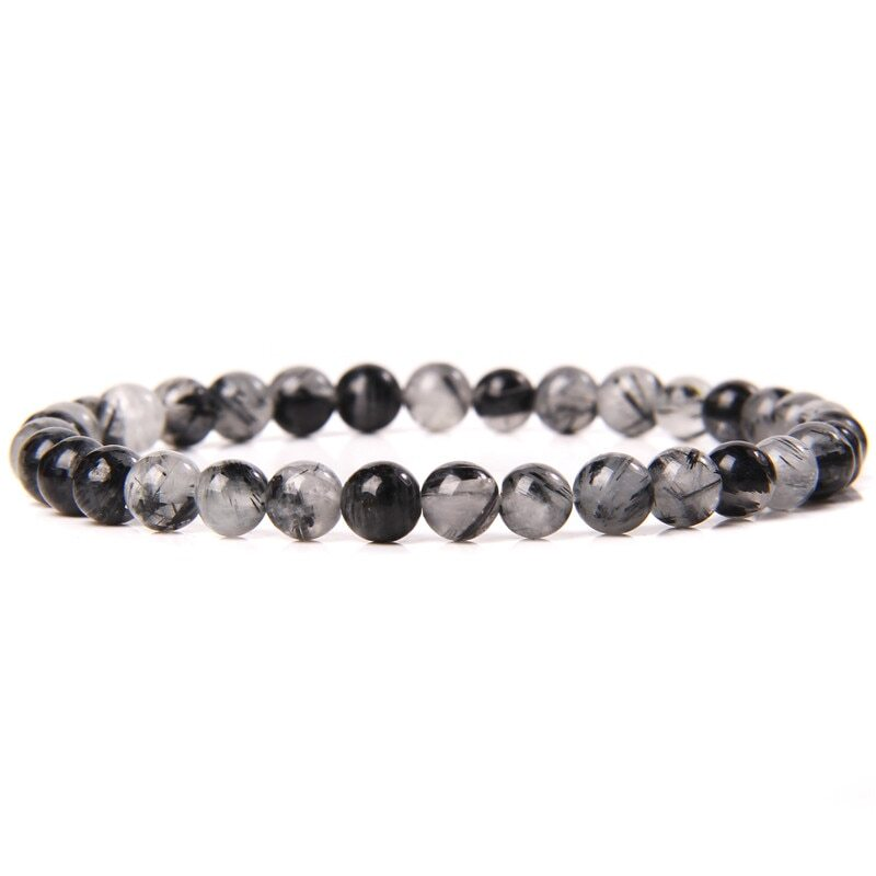 Handmade Natural 6mm Crystal Agates Stretch Bracelet for Women Men Jewelry Gifts