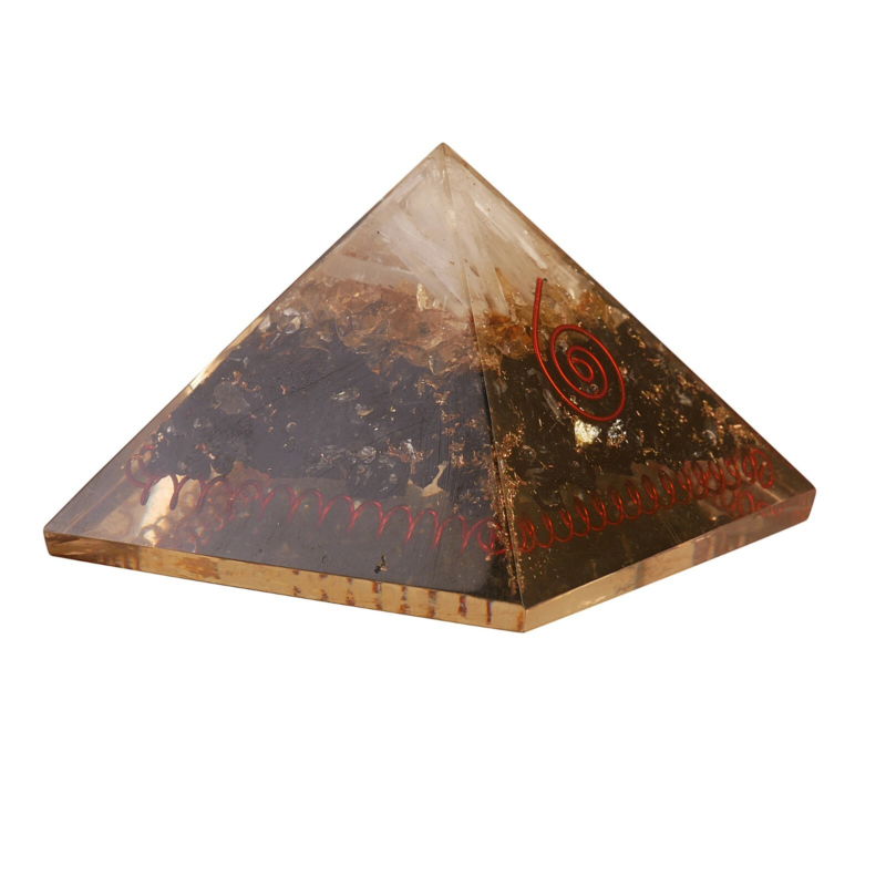 Tourmaline & Selenite Stone Orgone Pyramid Orgonite Generator Free Shipping