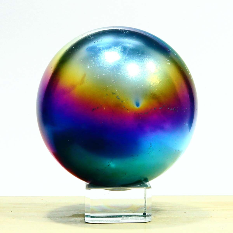 838g Natural Crystal Electroplated Rainbow Crystal Ball Quartz Sphere Healing