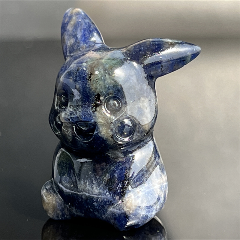 1.5" Natural quartz carved Pikachu skull Quartz crystal skull reiki healing