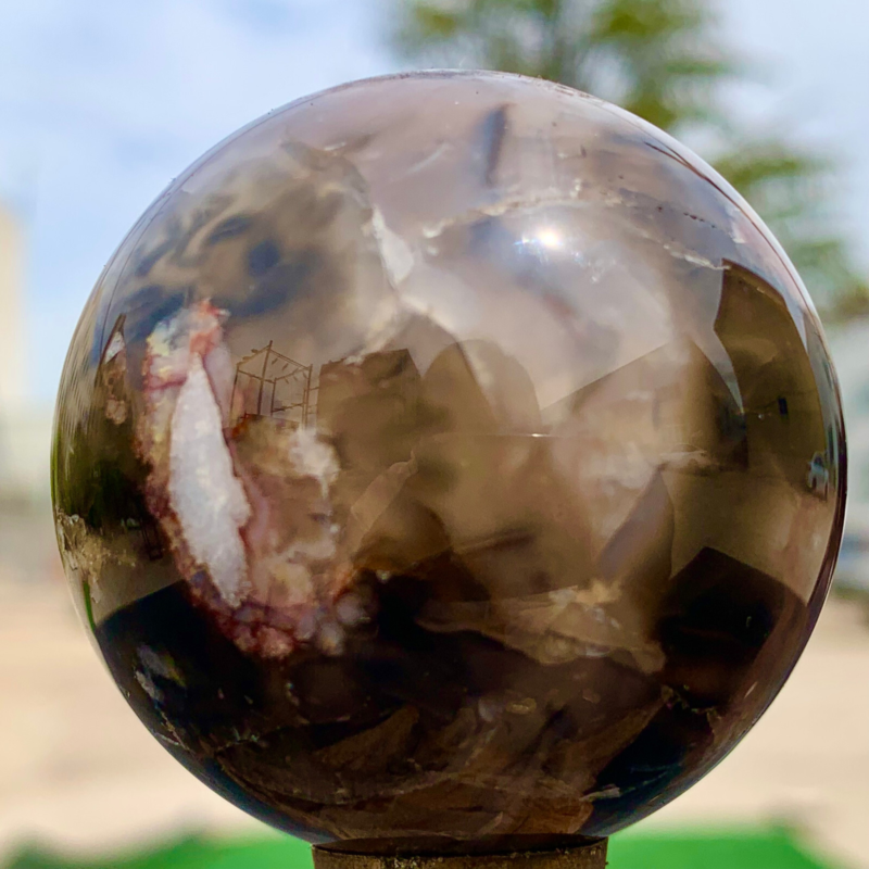 146G Natural Sakura Agate Quartz Sphere healing ball Specimen