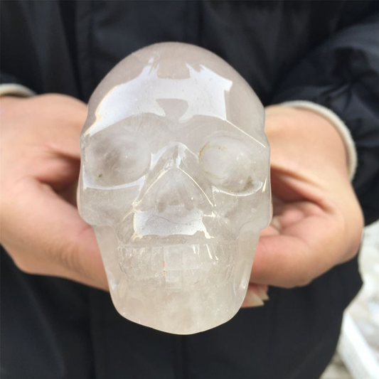 0.39kg Natural clear quartz skull carved Quartz Crystal skull Healing
