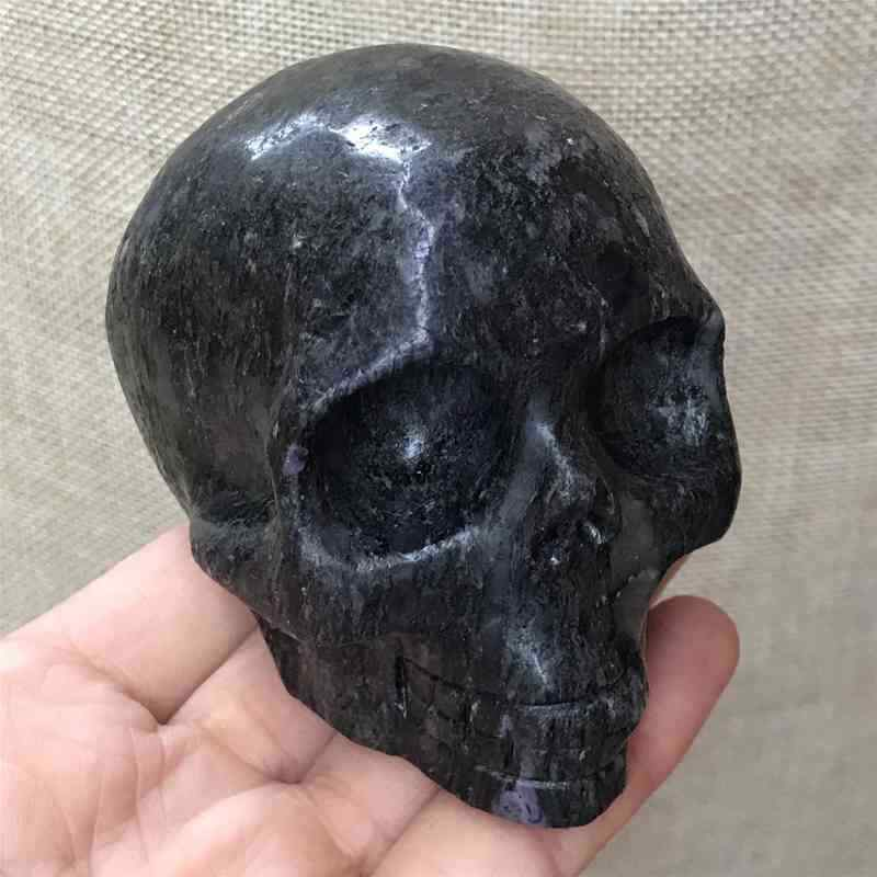 0.57kg Natural black jade quartz skull carved Quartz Crystal skull Healing