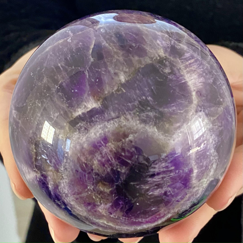 1.73LB Rare High Quality Purple  Amethyst Quartz Crystal Sphere Healing Bal