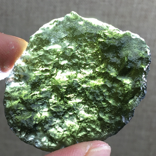 59.2Ct MOLDAVITE From Czech Republic From Meteorite Impact With Chips